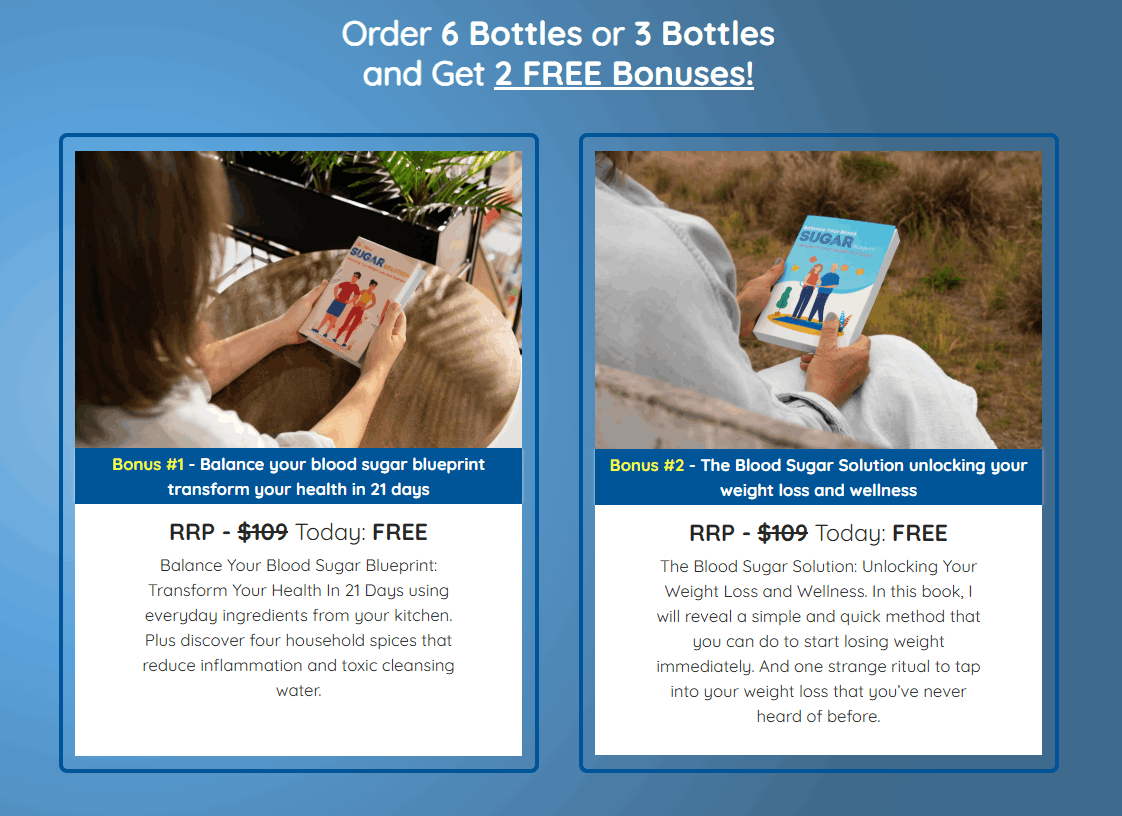 Gluco Extend free bonus ebooks with 3 and 6 bottle orders